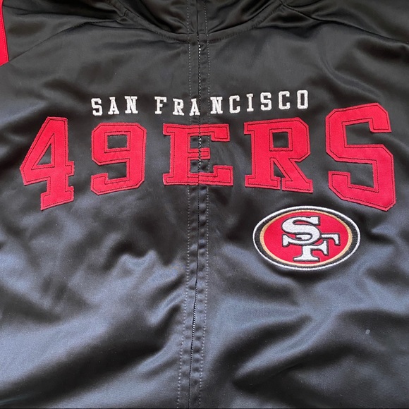 San Francisco 49ers NFL Full Zipper Red & Black Jacket - Picture 1 of 9